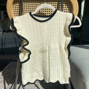 White & black crotchet top